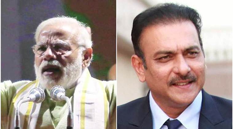 रवी शास्त्रींच्या फिरकीवर नरेंद्र मोदींची फटकेबाजी
