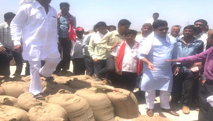 तूर खरेदी केंद्राला धनंजय मुंडे यांची भेट